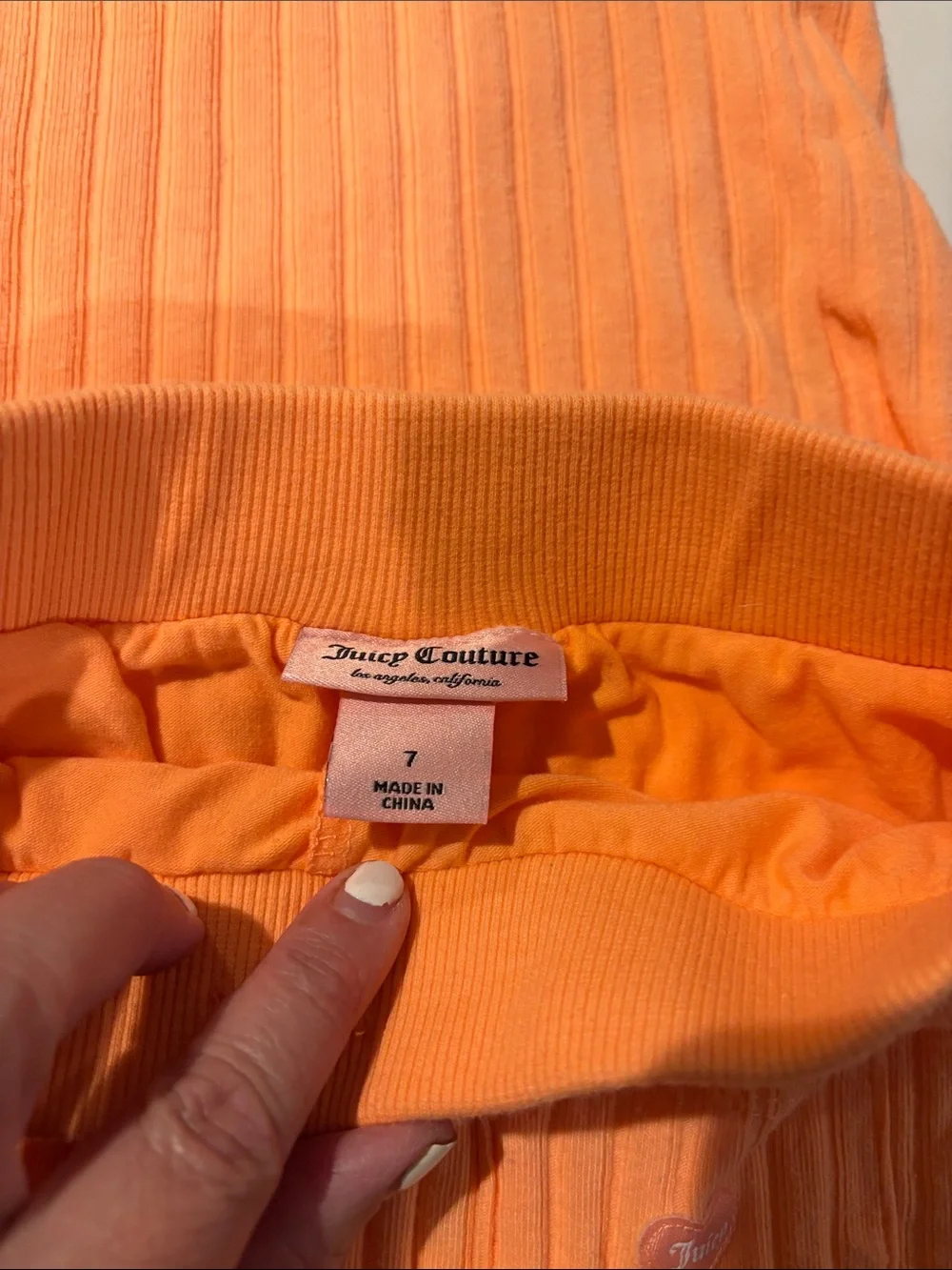 Juicy Couture Girls' Orange Ribbed Ruffle Tank & Skirt Set